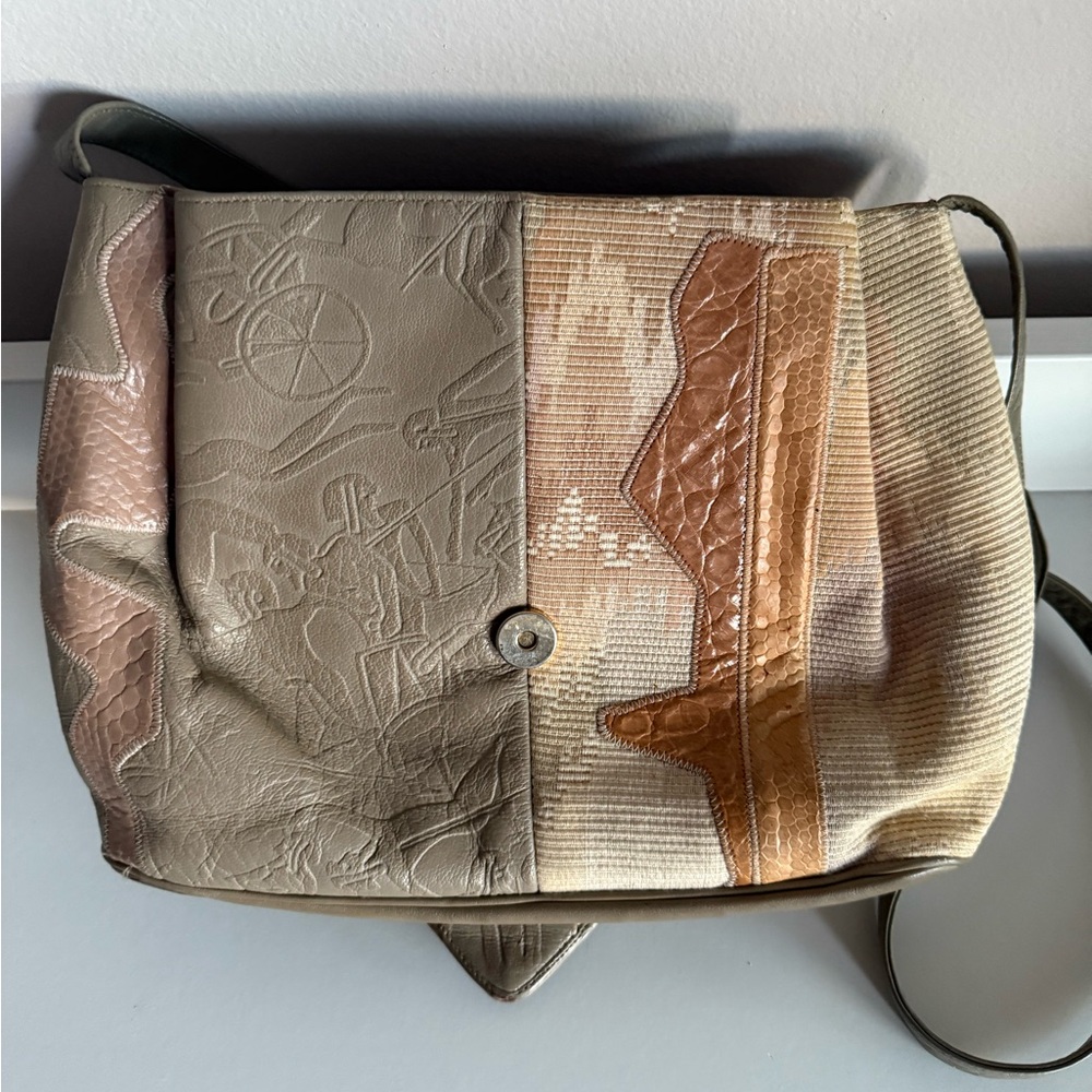 Multicolor Patchwork Shoulder Bag vintage - Picture 3 of 4
